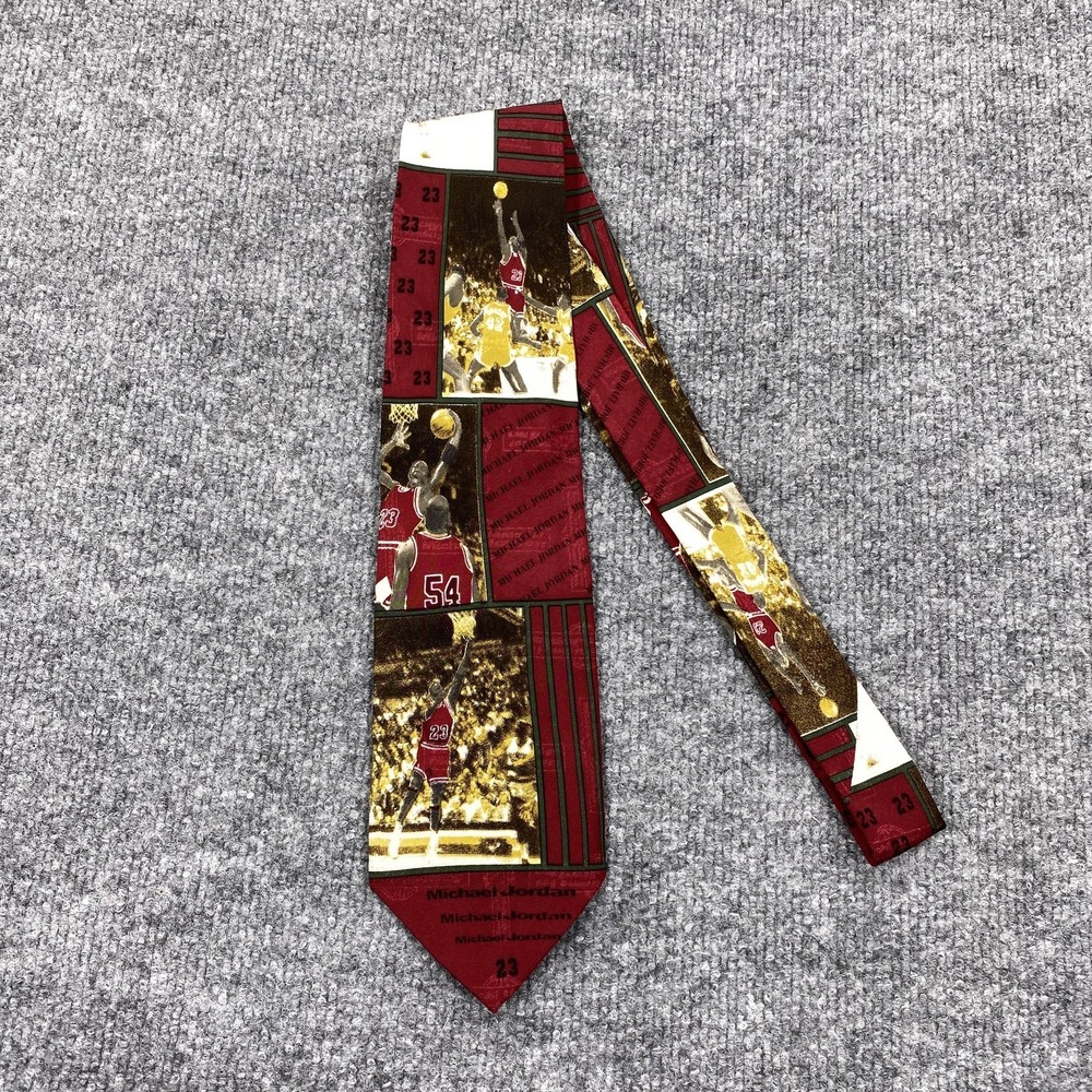 Chicago Bulls Michael Jordan Neck Tie Mens One Size Red NBA Bugatti Uomo